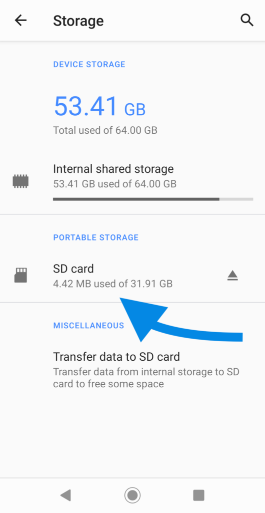 MicroSD Android Phone Storage.