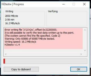 H2testw File Hash Identifying Counterfeit MicroSD Cards
