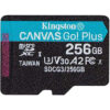 256GB Kingston Canvas Go! Plus Class 10 MicroSDXC Memory Card with SD Adapter (SDCG3/256GB)